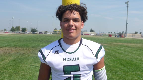 Seth "Bear" Tennis of Stockton McNair could be one of the top underclass linebackers this season in the CIF Sac-Joaquin Section. Photo: Mark Tennis.