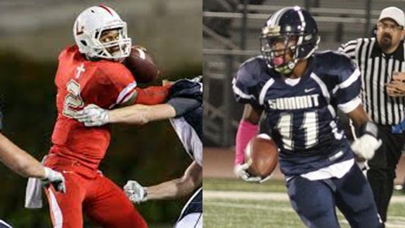 One of the most dynamic QBs in Orange County is Orange Lutheran's L.J. Northington (left) while one of the best players from the Inland Empire is WR/RB Damian Alloway. Photos: Josh Barber/OCSidelines.com & Hudl.com. 