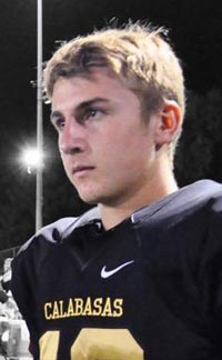 Tristan Gebbia of Calabasas was the all-state sophomore first team pick after the 2014 season. Photo: Twitter.com. 