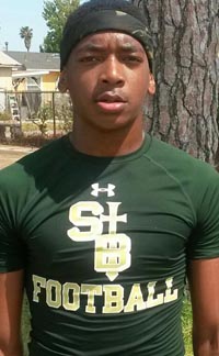 QB Darius Vines was reported with 340 yards passing and five TDs in St. Bonaventure's win over state-ranked Redlands East Valley on Friday. Photo: @UTRScouting (Twitter.com).