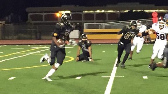 Antioch running back Najee Harris, one of the nation's top 2017 prospects, gains yards Friday vs. Rancho Cotate. Photo: Harold Abend.