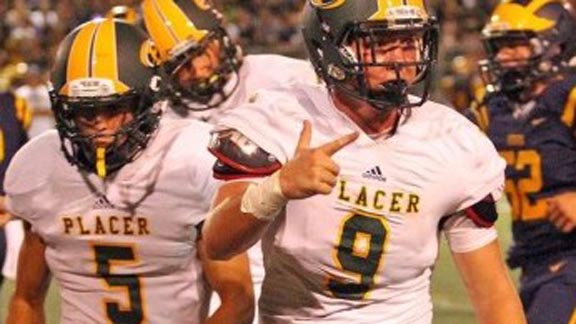 It was a tough week for Placer of Auburn alum Eddie Vanderdoes (not him above) since the UCLA defensive standout suffered a season-ending injury, but Eddie's alma mater won once again and moved up four spots in this week's D4 state ratings. Photo: hillmenfootball.org. 