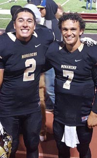 Fullback Matt Tofano and QB Samuel Serra have been two top players for unbeaten Archbishop Mitty. Photo: Scorestream.com. 