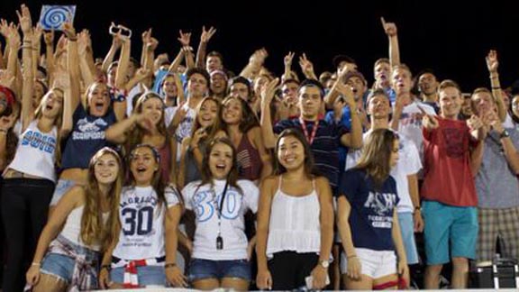 Camarillo's Cyclone rooting section has had much to get pumped about so far this year and will be out in full force Friday vs. Calabasas. Photo: @ScorpionCyclone (Twitter.com).
