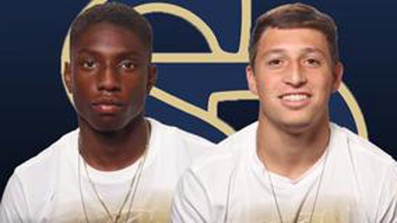 St. John Bosco's Traveon Beck (left) and Sean McGrew (right) were highlighted by ESPNU when the national powerhouse Braves played in Oregon in September. Photo: ESPNU.com.