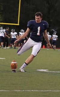 Matt Blair of Campolindo has been adept at making long field goals and booting kickoffs out of the end zone. Photo: kohlskicking.com.