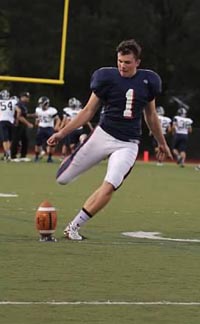 Matt Blair of Campolindo has been adept at making long field goals and booting kickoffs out of the end zone. Photo: kohlskicking.com.