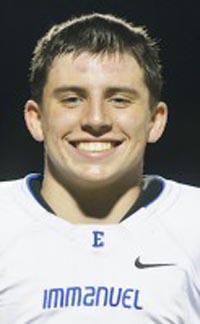 Ryan Case helped D5 state-ranked Immanuel shake off a loss with several big plays vs. Farmersville. Photo: CentralValleyFootball.com.