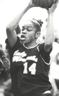 Tina Thompson grabs a rebound for Morningside during her prep days. Photo: Cal-Hi Sports archives.