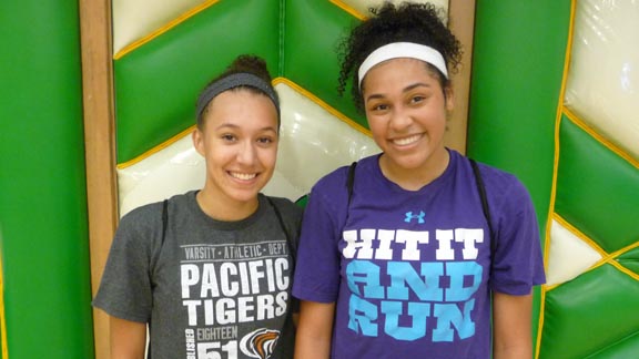 Two of the top returnees for defending CIF Open Division state champion St. Mary's of Stockton are Naje Murray (left) and Neenah Johnson. Photo: Mark Tennis.