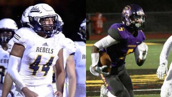 Two of this week's NorCal/SoCal players of the week are Isaac Ruelas (left) of Quartz Hill and Aidan Verba-Hamilton of S.F. Riordan. Photos: Twitter.com & Willie Eashman.