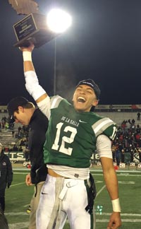 De La Salle QB Anthony Sweeney was injured and couldn't play in last year's bowl win, but capped senior season in style. Photo: Harold Abend.