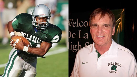 Maurice Drew was key player for 2001 De La Salle Spartans, who were coached by Bob Ladouceur. Photos: Willie Eashman & Harold Abend.