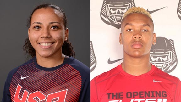 Destiny Littleton scored 44 points in her first game this season for La Jolla Bishop's. Football's best includes Kohl Hollinquest from unbeaten Sierra Canyon, who had three sacks and caught a TD pass in same game. Photos: USABasketball.com & StudentSports.com.