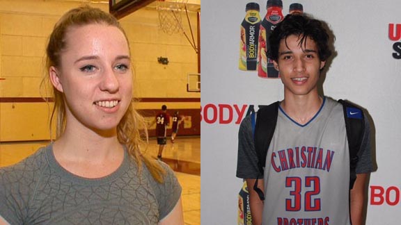 Two of this week's top stat stars are Alessandra Aguirre of La Jolla Bishop's and Elias King from Sacramento Christian Brothers. Photos: kusi.org & Twitter.com.