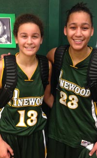 Pinewood standouts Amayda Hackson and Chloe Eackles led their team to win against Alemany. Photo: Paul Muyskens.