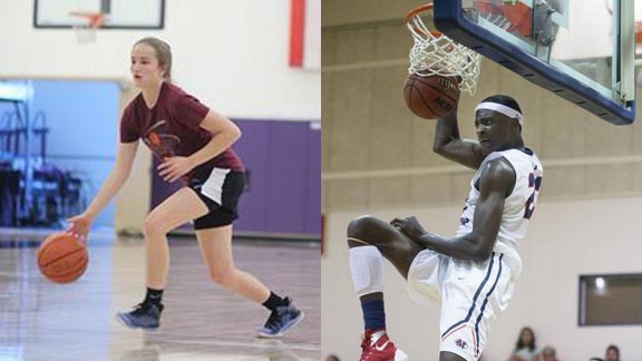Two of this week's NorCal/SoCal honorees are Natalie Ruhl of Redlands East Valley and Robinson Iheden of Modesto Christian. Photos: @NBshowcase & John Westberg/The Modesto Bee.