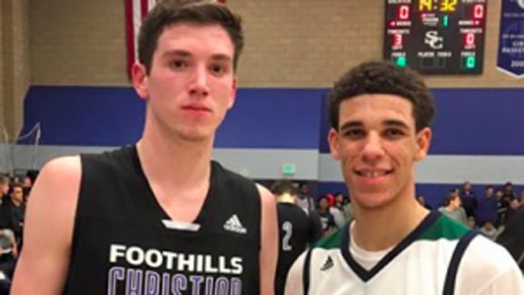 Lonzo Ball faced future UCLA teammate T.J. Leaf three times and each meeting was memorable. Photo: EastCountySports.com.