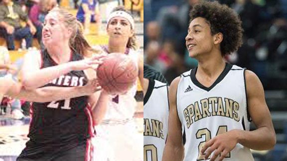 Two of this week's SoCal/NorCal Players of the Week are Savannah McMorrow of Winters and Junior Ballard of Lathrop. Photos: Shasta Lake Bulletin & recordnet.com. 