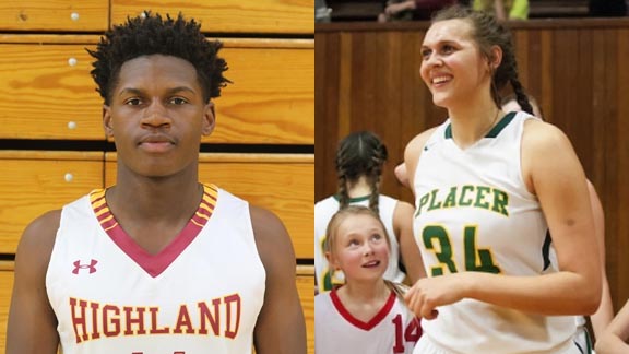 Two of this week's NorCal/SoCal honorees are Deshay Gipson from Palmdale Highland & Baylee Vanderdoes from Auburn Placer Auburn. Photos: Courtesy school & James K. Leash/SportStars.