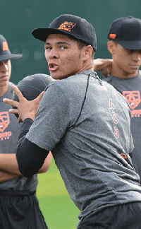 Jamal O'Guinn from Buchanan of Clovis takes part in drill during last summer's Area Code Games. Photo: StudentSports.com.