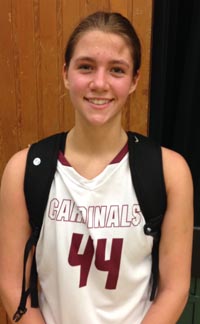 6-foot-5 center Lauren Walker is one of top players for Cardinal Newman. Photo: Paul Muyskens.