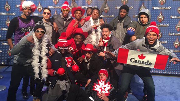 Redondo's players got to have some fun during their trip over the weekend to play a team from Toronto during NBA All-Star Weekend. Photo: @RUHSAthletics/Twitter.com.