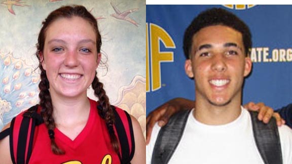 Two of this week's top stat stars are Sierra Campisano of San Diego Torrey Pines and Li'Angelo Ball of Chino Hills. Photos: Harold Abend & Ronnie Flores.
