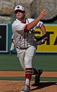 JSerra's Collin Quinn delivers a pitch at Angels Stadium on Wednesday against St. John Bosco. Photo: ProspectPipeline.