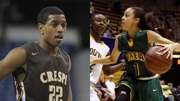 Both De'Anthony Melton (Crespi) & Reili Richardson (Brea Olinda) elevated themselves for individual honors after leading teams to CIF Division I state championships. Photos: James Escarcega & Willie Eashman.