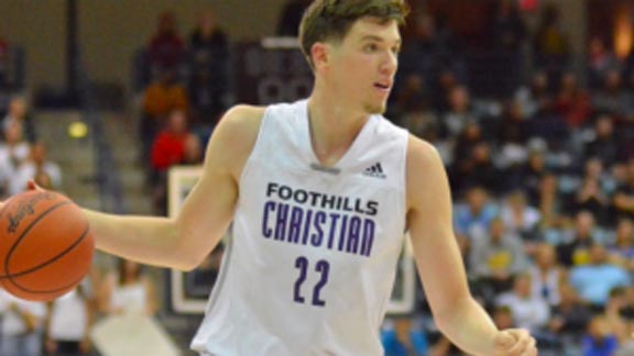 UCLA-bound T.J. Leaf and team at Foothills Christian will take a third shot at trying to beat No. 1 Chino Hills on Tuesday. Photo: EastCountySports.com.