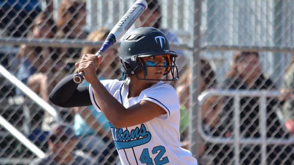 Sophomore Alyssa Graham hit .400 as a freshman for No. 9 Grand Terrace last season. Team is on the move in both state and national rankings. Photo: @gthssoftball1/Twitter.com.