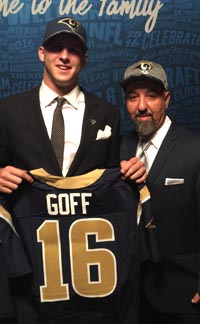 No. 1 pick Jared Goff was joined in Chicago by Marin Catholic head coach Mazi Moayed, who was his head coach when he played there. Photo: Courtesy Mazi Moayed.