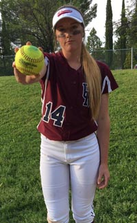 Beth Hammer poses for photo after throwing one of her recent no-hitters. Photo: Twitter.com.