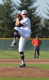 Holden Powell delivers pitch for Mt. Whitney of Visalia. Photo: Twitter.com.