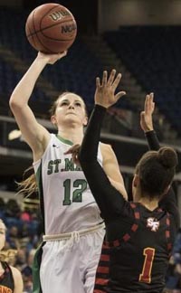 Kat Tudor was a big-time scorer at Stockton St. Mary's in all four of her varsity seasons. Photo: Craig Sanders/StocktonPreps.com.