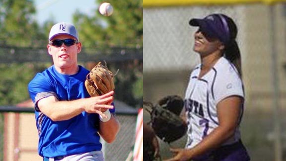 Two of this week's top state stat stars are Travis Vander Molen of Ripon Christian and Mia Camuso from Shasta of Redding. Photos: James Burns/The Modesto Bee & Twitter.com.