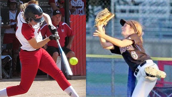 Two of those on the first list of all-state softball nominees are Randi Farricker of Glendora and Matteson Cunningham of Lincoln (Placer County). Photos: Aaron Castrejon/glendoracitynews.com & courtesy family.