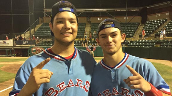 Starting pitcher Grant Gambrell got the shutout with catcher Zach Presno calling the signals and driving in two runs in No. 1 Buchanan's final win. Photo: Mark Tennis.