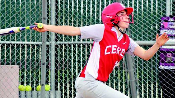 Ms. Softball State Player of the Year Nicole Bates of Ceres hit two homers in one playoff game and also made just one error all season. Photo: Dale Butler/Ceres Courier.
