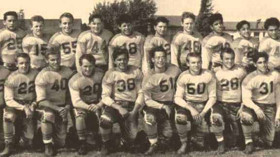 Here are many of the players from Antioch's 10-0 football team of 1945, which was led by state scoring leader Worth Shaw (25 touchdowns). Sorry, but the full photo showing all players couldn't be used. Photo: AntiochSportsLegends.com.