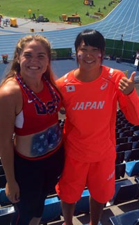 Bruckner competed hard and made friends from others around the world in last month's IAAF U20 World Championships in Poland. Photo: Twitter.com.