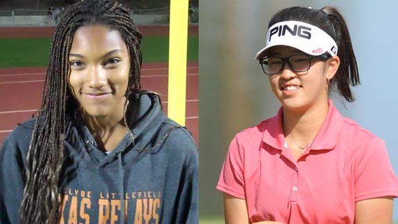 Two of this year's top athletes in the state were Tara Davis of Agoura (juniors) and Andrea Lee of Manhattan Beach Mira Costa (D2). Photos: dyestatcal.com & golfweek.com.