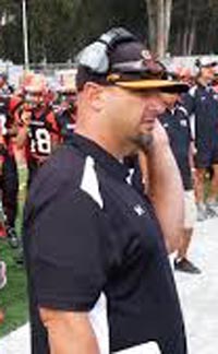 San Mateo head coach Jeff Scheller (who is also the school's athletic director) works the sideline during a game last season. Photo: Prep2Prep.com.