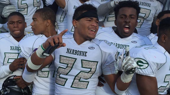Linebacker Raymond Scott (22) is one of several from the front seven on Narbonne's 2015 CIF Division I-A state title team who is returning this season. Photo: Mark Tennis.