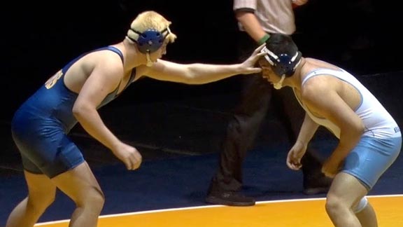 Seth Nevills is only a sophomore, but he's already 90-0 with two CIF state wrestling titles. Photo: YouTube.com.