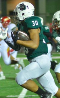 Zeke Noa of Helix started running back fumbles and interceptions for touchdowns during 2014 Honor Bowl and has kept it up ever since. Photo: EastCountySports.com.