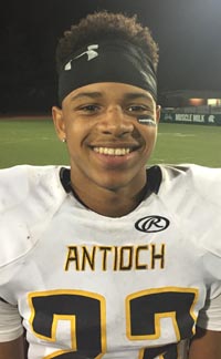 Isaiah Dunn gives Antioch a home run threat when teams focus too much on running back Najee Harris. Photo: Mark Tennis.