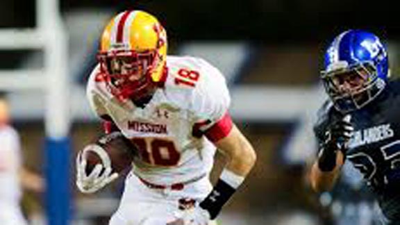 Mission Viejo's Austin Osborne, one of this week's SoCal/NorCal POW honorees, has been a top receiver since he was a sophomore last year. Photo: Craig Takata/SoCalSidelines.com.