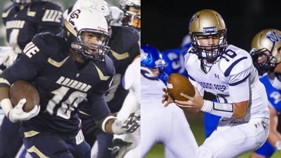 Two of this week's SoCal/NorCal Players of the Week are DaRon Bland of Central Catholic and Bryce Fledderman of Mission Prep. Photos: Willie Eashman & Courtesy School.